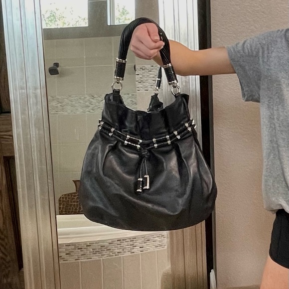 EXCELLENT CONDITION- Michael Kors Black Leather Hobo - Picture 4 of 13